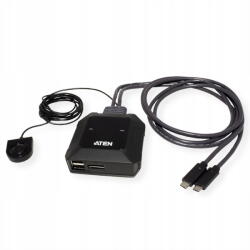 ATEN US3312 2-Port USB-C 4K DisplayPort KVM Switch with Remote Port Selector (US3312-AT)