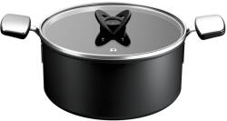 Tefal Oala cu capac Tefal Excellence+ G3284653, 24 cm, 5 L, invelis antiaderent, tehnologie FUSIONCORE, Thermo-Signal, manere nituite, aluminiu, inductie, negru (3168430376625)