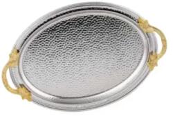 Osena Tava servire ovala cu manere Deco Art, 40 x 27 cm, Argintiu (95-324-K-4-11)