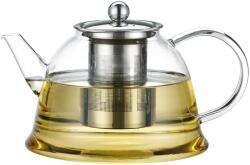 Kamille teáskanna, 1500 ml, rozsdamentes acél és hőálló üveg, 14 cm magas (0784L)