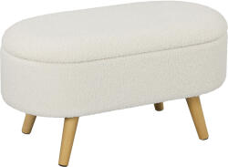 HOMCOM Tárolópad fedéllel, lábtartó előszobába, fa, szövethuzat, 82 x 41 x 45 cm, fehér (838-479V00WT)
