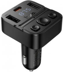 hoco. Bluetooth FM adó és autós töltő Hoco E87, 2 x USB-A - 1 x USB-C, fekete