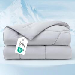 Bedsure Arc-Chill Hűsítő Nyári Takaró 200x200 cm, Kétoldalas Bambuszszálas Pléd Éjszakai Izzadás Ellen, Szürke