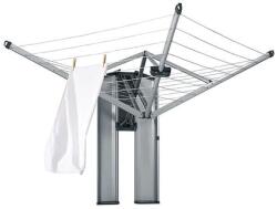 Brabantia WallFix Falra Szerelhető Szárítókeret - 24 m UV-álló Szárítózsinór, 20 kg Teherbírás, Helytakarékos, Metallic Grey, 184 x 182 cm Ruhaszárító