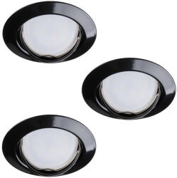 Kanlux TRIBIS II O B Süllyesztett lámpatest szett fényforrással, 220-240V AC, max 10W, GU10, 50°, IP20, fekete, acél (23855) (23855)