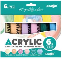 JUNIOR akrilfestékek 75 ml - 6 db-os készlet Pasztell
