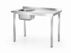 Hendi Kitchen Line rozsdamentes mosogatós asztal bal oldali mosogatómedencével, csavarozott, 1000 × 600 mm (816790)