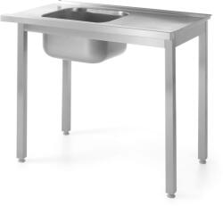 Hendi Kitchen Line rozsdamentes bepakolóasztal mosogatógéphez, mosogatómedencével, csavarozott, 1000 × 600 mm, 811924 (811924)