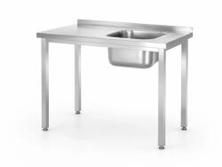 Hendi Kitchen Line rozsdamentes mosogatóasztal jobb oldali mosogatómedencével, csavarozott, 1000 × 600 mm (816783)