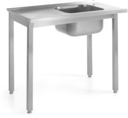 Hendi Kitchen Line rozsdamentes bepakolóasztal mosogatógéphez, mosogatóval, csavarozott, 1000 × 600 mm, 811917 (811917)