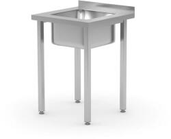 Hendi Kitchen Line rozsdamentes mosogatóasztal középen elhelyezett medencével, csavarozott, 600 × 600 mm (816752)