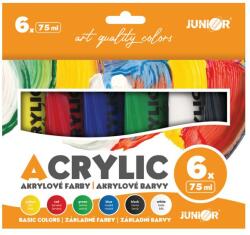 JUNIOR akrilfestékek 75 ml - 6 db-os alapkészlet