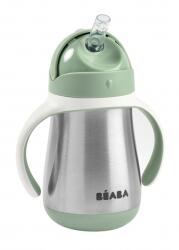 BÉABA Hőszigetelt bögre szívószállal rozsdamentes 250ml Sage Green