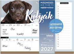 Lizzy Calendar LizzyCalendar Falinaptár 30x22 cm Mágneses 2 Heti Kutyák Jegyzettömbbel 2027 (I7540229002)