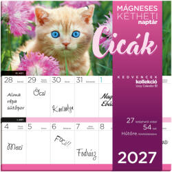 Lizzy Calendar LizzyCalendar Falinaptár 22x22 cm Mágneses 2 Heti Cicák 2027 (I7540228004)