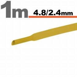  Tub termocontractabil galben 4.8/2.4 mm, tub izolatie cabluri electrice, contractie la cald, protectie fire, 5 m (GLB_11025S)