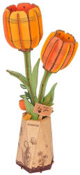 Rowood 3D fa puzzle virág - Tulipán (narancs)