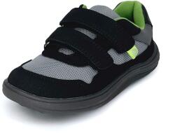 Bugga chlapecké celoroční barefoot tenisky SAFI Black B00201-10 | nízká obuv na suchý zip s flexibilní podrážkou - 35