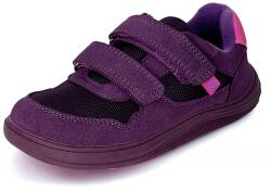 Bugga dívčí celoroční barefoot tenisky SAFI Dark Purple B00201-06 | nízká obuv na suchý zip s flexibilní podrážkou - 35