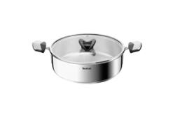 Tefal E3067045 Emotion+ alacsony lrozsdamentes acél ábas fedővel, 24cm (E3067045)