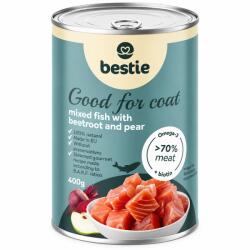 Bestie Good for Coat teljes értékű párolt halas menü céklával és körtével kutyáknak, 400 g
