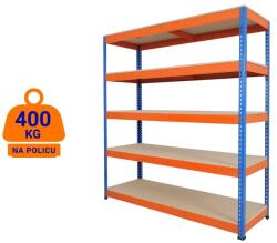  Salgó polc 250x180x40 cm PROFI lakkozott 5-polc, teherbírás 2000 kg - KÉK-NARANCS