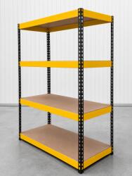 Salgó polc 216x120x80 cm PROFI lakkozott 5-polc, teherbírás 2000 kg - FEKETE-SÁRGA