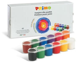 Primo Tempera festék 12 x 25 ml tégelyes, 12 szín