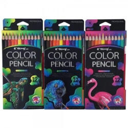 Yalong Stationery Színes ceruza 12 darabos háromszögletű akvarellceruza ecsettel (YL221035-12)
