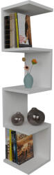 FDY Etajera de perete Zigzara din PAL melaminat, alb, 25x25x109 cm Raft