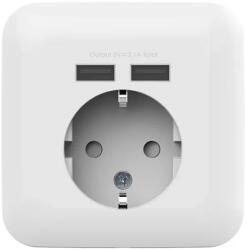 OneBuy Priza Eleganta de Perete cu incarcator USB Schuko 16A 250V, 2 x Porturi de Incarcare USB 2.1A 5V