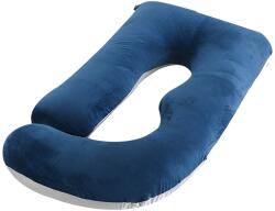Flippy Perna pentru Gravide, Flippy, Perna de Sarcina, Detasabila si Lavabila, Ergonomica Tip J, Captuseala din Poliester, 155 x 75 x 60 cm, Bleumarin/Gri deschis (165307)