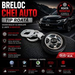 Paradox Since 1992 Breloc chei auto tip roata rotativa cu anvelopa si logo auto metalic (4-54-kia)