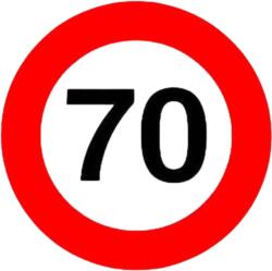 Paradox Since 1992 Sticker limita de viteza 70 km h 14x14 cm auto (ABT-026)
