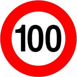Paradox Since 1992 Sticker limita de viteza 100 km h 14x14 cm auto (ABT-029)