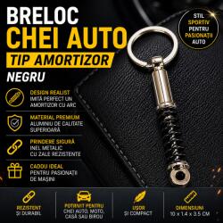 Paradox Since 1992 Breloc chei auto metalic tip amortizor negru cu arc (4-54-amortiznegru)