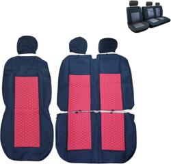 Paradox Since 1992 Huse scaune auto universale 2+1 piele ecologica cu textil pentru autoutilitare (2+1 S-rosu)