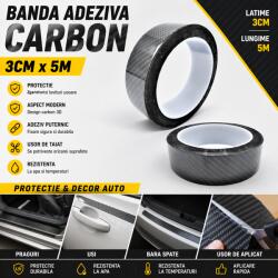 Paradox Since 1992 Banda Adeziva Carbon 3cm x 5m Protectie Auto Prag Bara Usa Universal (25-4)