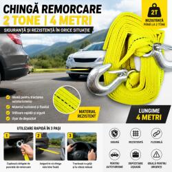 Paradox Since 1992 Chinga tractare auto 2 tone 4 metri cu carlige metalice (1076)