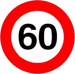 Paradox Since 1992 Sticker limita de viteza 60 km h 14x14 cm auto (ABT-025)