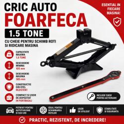 Paradox Since 1992 Cric auto foarfeca 1.5 tone cu cheie pentru schimb roti si ridicare masina (AD749)