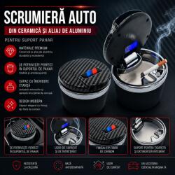 Paradox Since 1992 Scrumiera auto premium din ceramica cu design carbon (AD009) Scrumiera