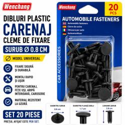 Paradox Since 1992 Dibluri plastic carenaj cu surub O8mm set 20 cleme fixare auto (20-77)