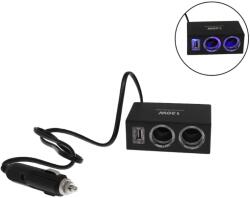 Olesson Adaptor bricheta auto 2 prize 1 USB Olesson 1522 120W 12V 24V splitter auto LED (1522)