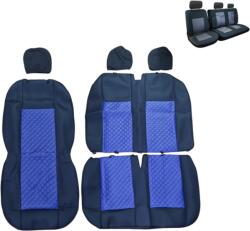 Paradox Since 1992 Huse scaune auto universale 2+1 piele ecologica cu textil pentru autoutilitare (2+1 S-albastru)