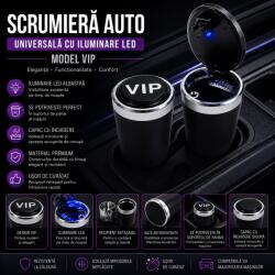Paradox Since 1992 Scrumiera auto cu iluminare LED universala cu capac pentru masina (AD012N) Scrumiera
