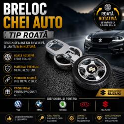 Paradox Since 1992 Breloc chei auto tip roata rotativa cu anvelopa si logo auto metalic (4-54-suzuki)