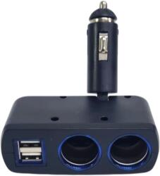 Paradox Since 1992 Adaptor bricheta auto 2 prize 2 USB 120W 12V 24V splitter auto cu LED (2CAI1637)
