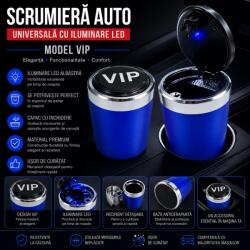 Paradox Since 1992 Scrumiera auto cu iluminare LED universala cu capac pentru masina (AD012B) Scrumiera