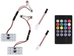 Paradox Since 1992 Becuri LED T10 RGB 12 SMD cu telecomanda 12V iluminare ambientala auto (9-2 T10)